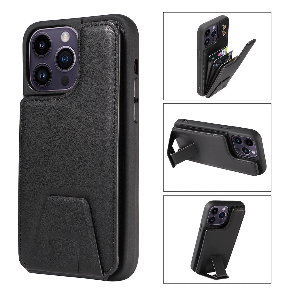 Leather Stand Wallet Case for iPhone 12-15