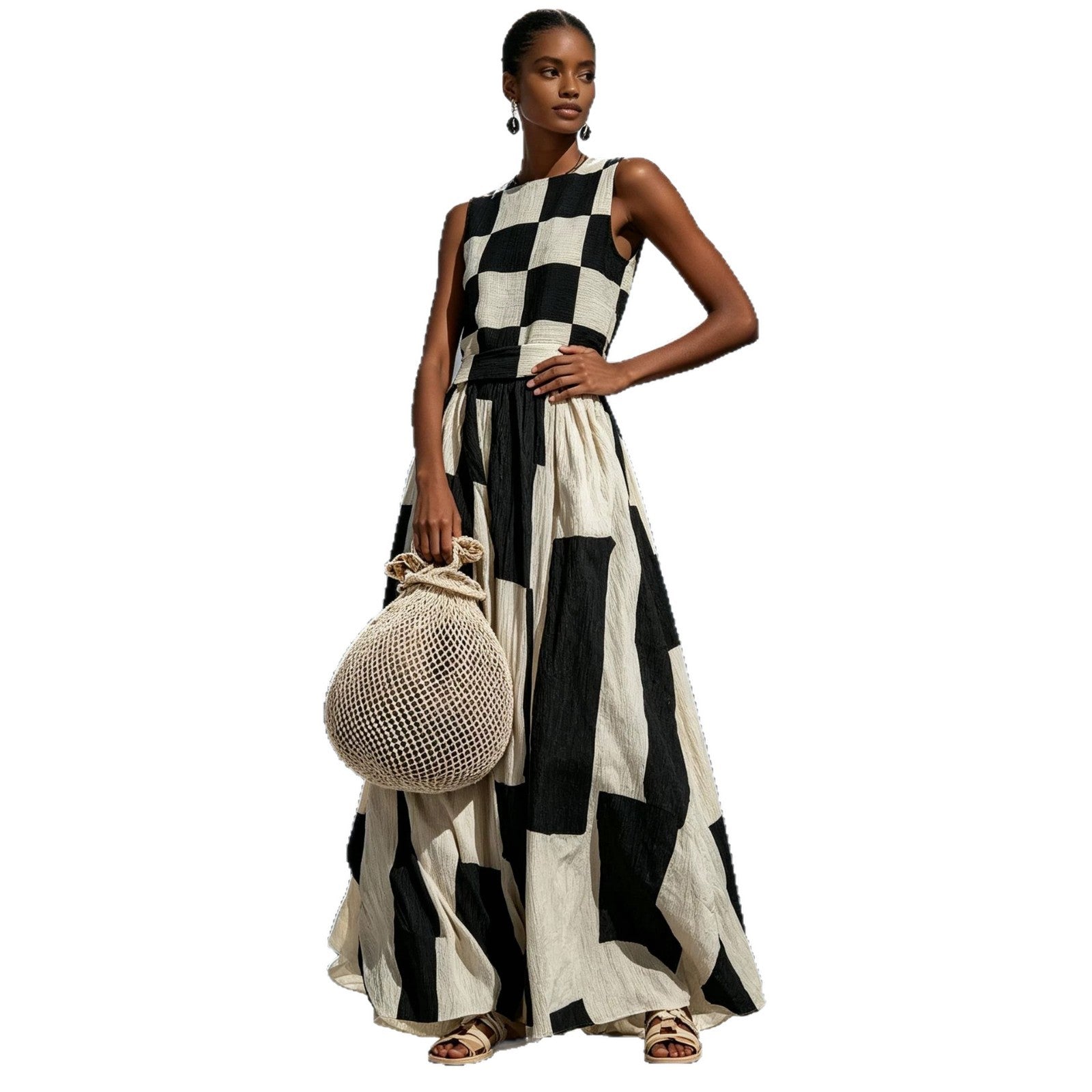 Round neck sleeveless loose dress