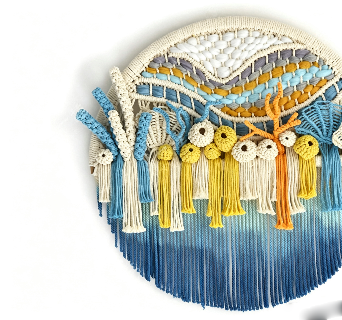 Hand-Woven Circular Tapestry