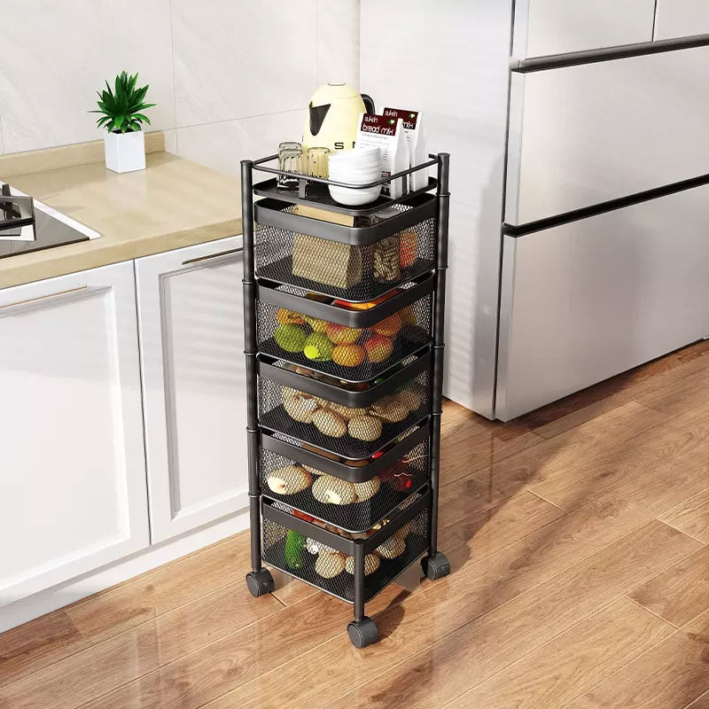 360-Degree Rotating Kitchen Storage Trolley