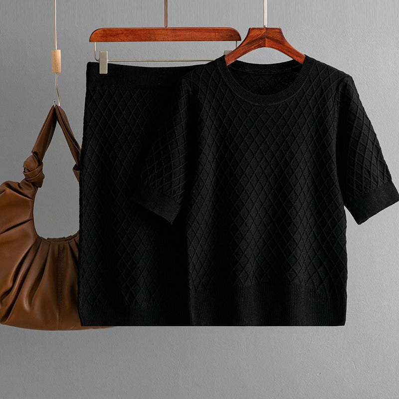 Knit Two-Piece Skirt Set