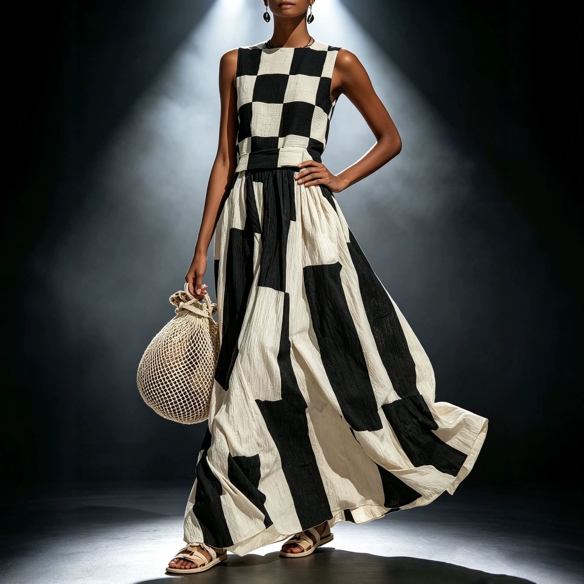 Round neck sleeveless loose dress