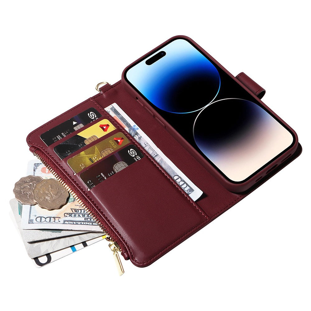 Flip Wallet Case with Wireless Charging for iPhone 14-15