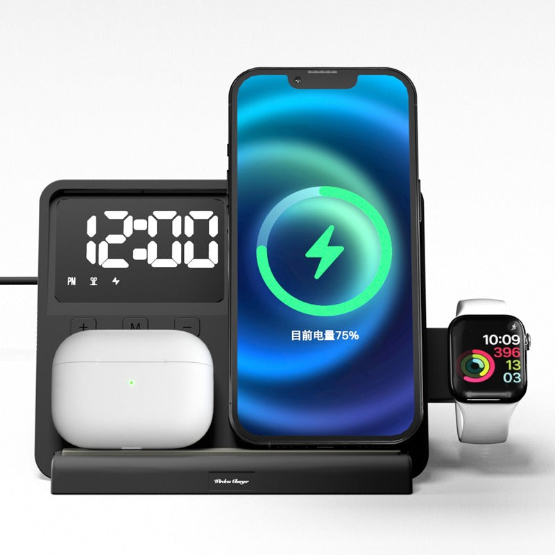 Wireless Charging Thermometer Clock with Night Light