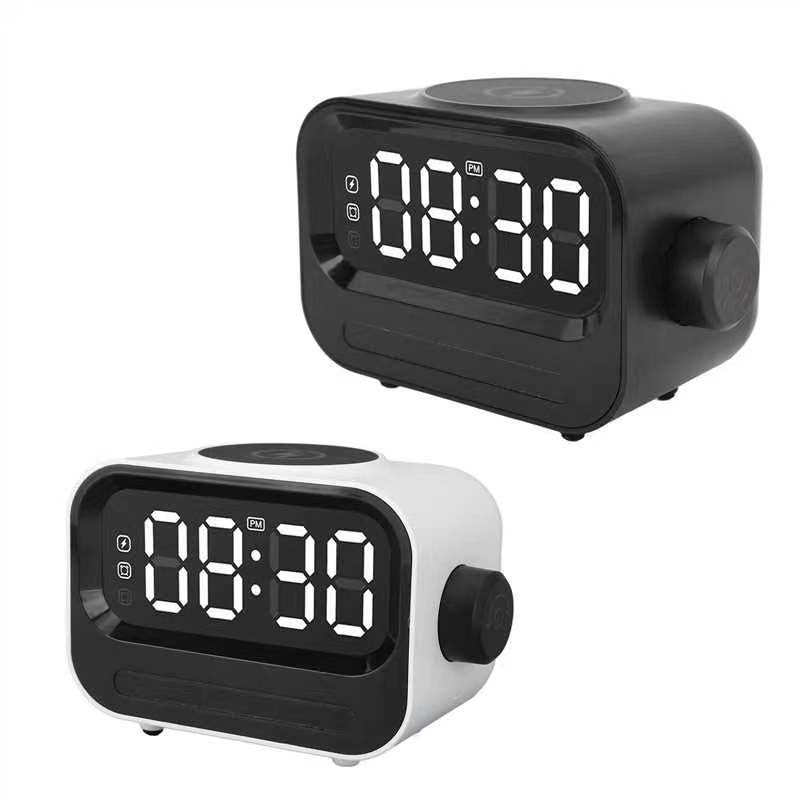 Wireless Charging Alarm Clock Bluetooth Speaker