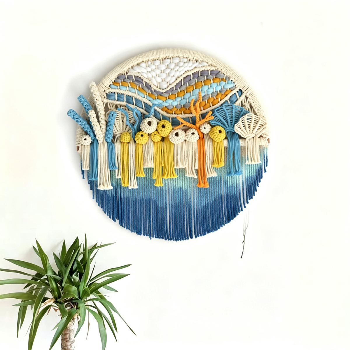 Hand-Woven Circular Tapestry