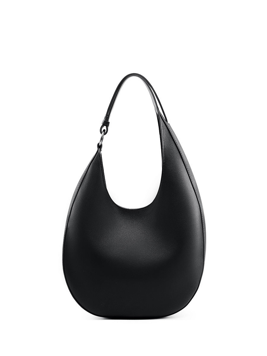 Genuine Leather Crescent Crossbody Bag