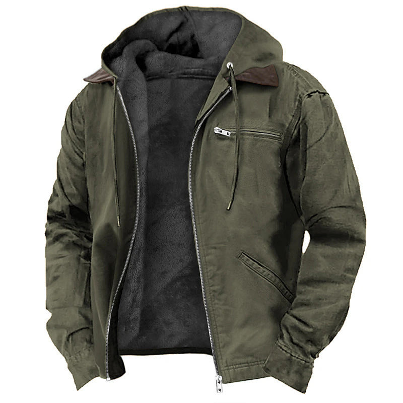 Men's Fleece-Lined Hooded Jacket
