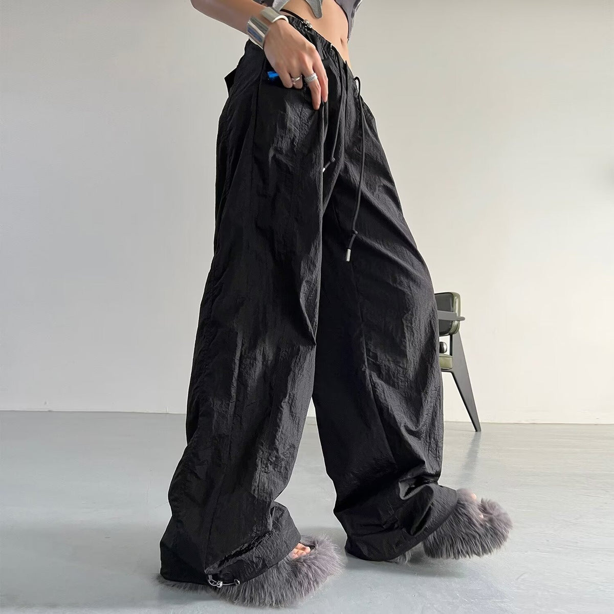 Sun Protection Pleated Wide-Leg Pants