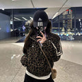 Leopard Print Zip-Up Hoodie