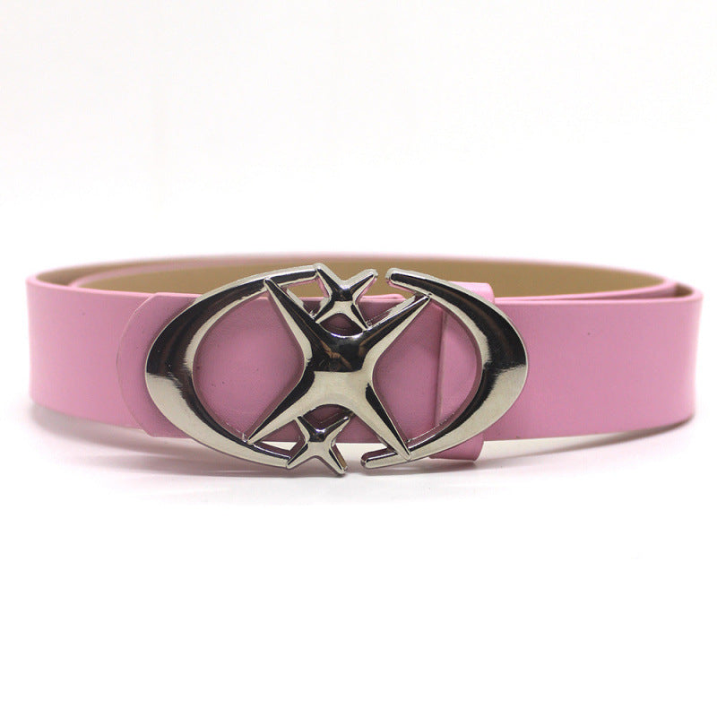 Crescent Moon Cross Star Buckle Belt