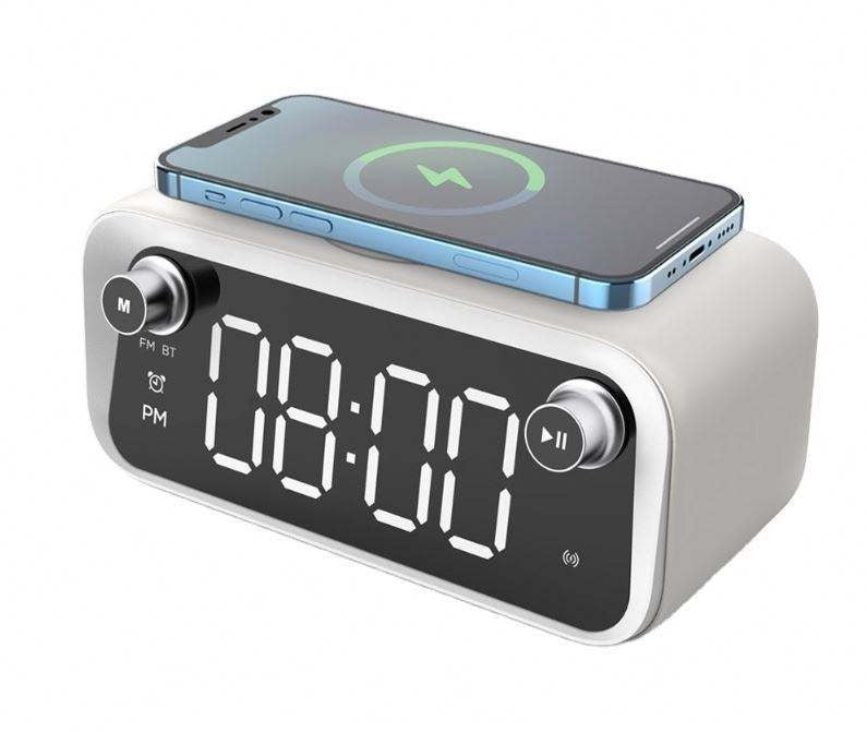 Wireless Charging Alarm Clock with Thermometer