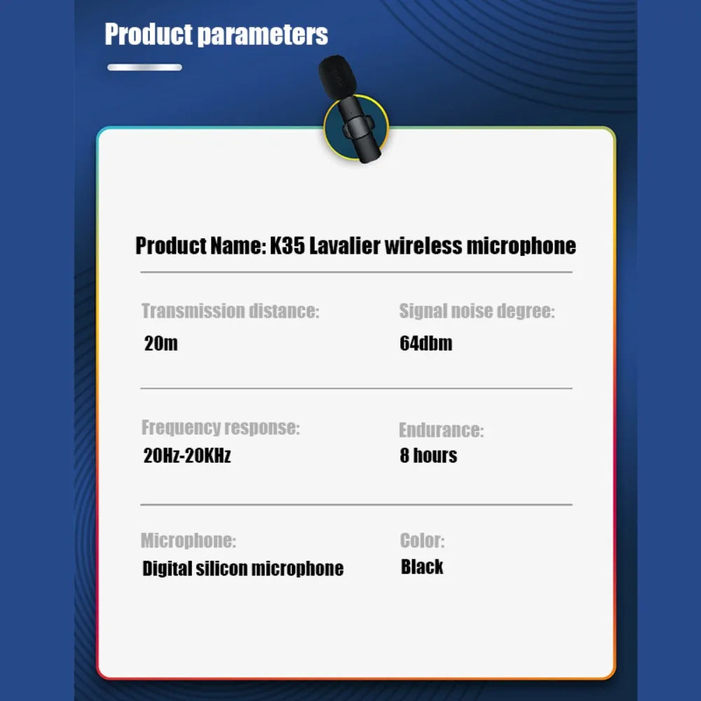 K35 Wireless Lavalier Microphone