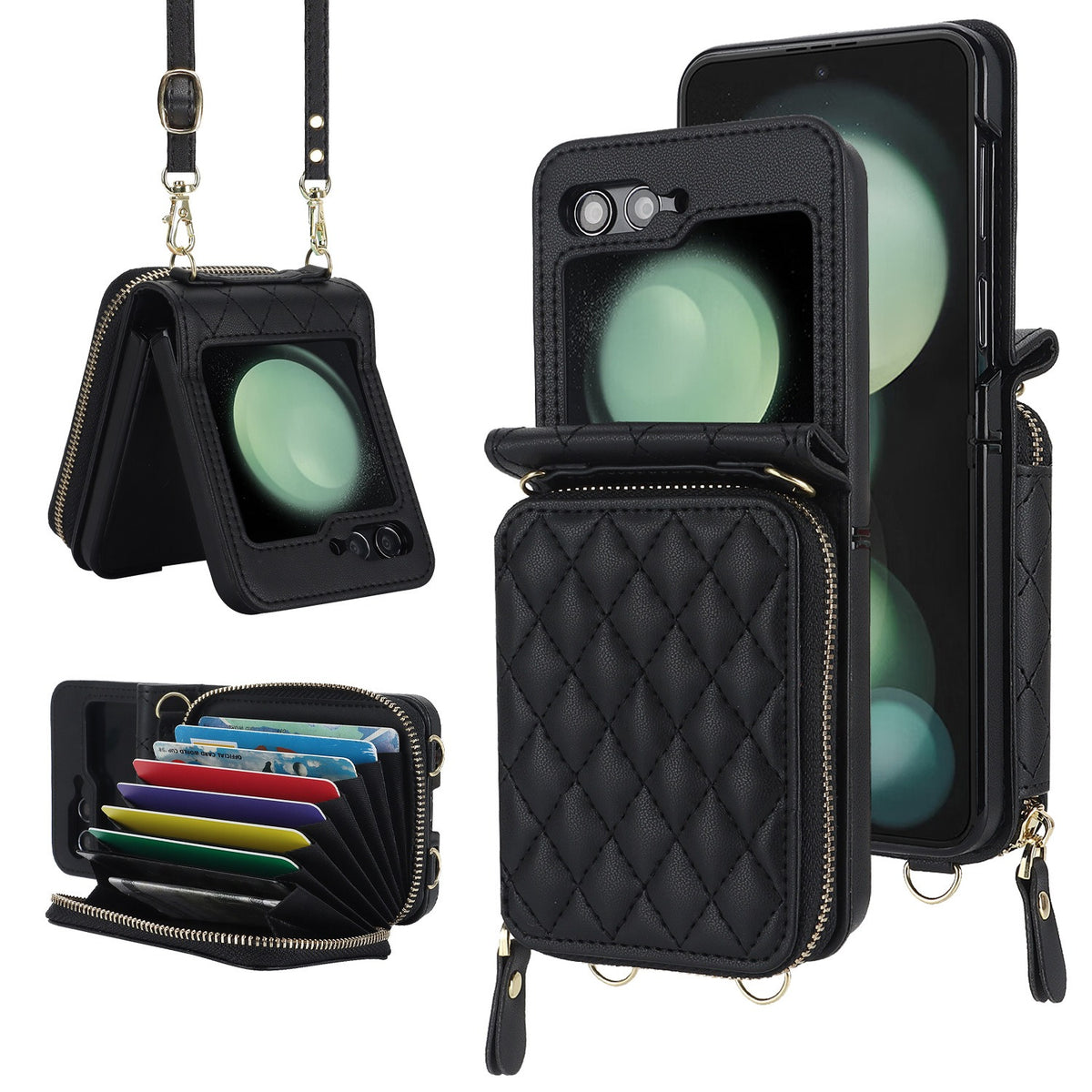 Folding Leather Case for Samsung Z Flip 4-6