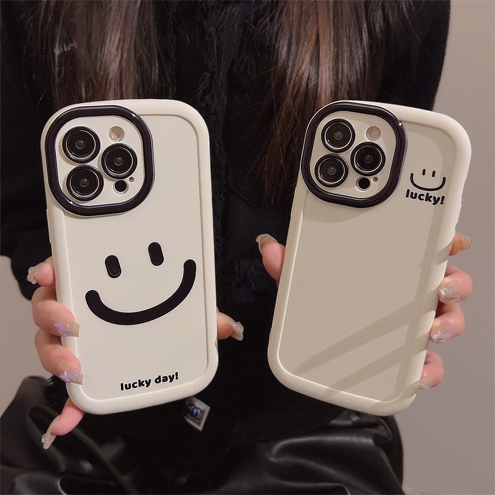 Smiley Face Silicone Phone Case for iPhone 11-15