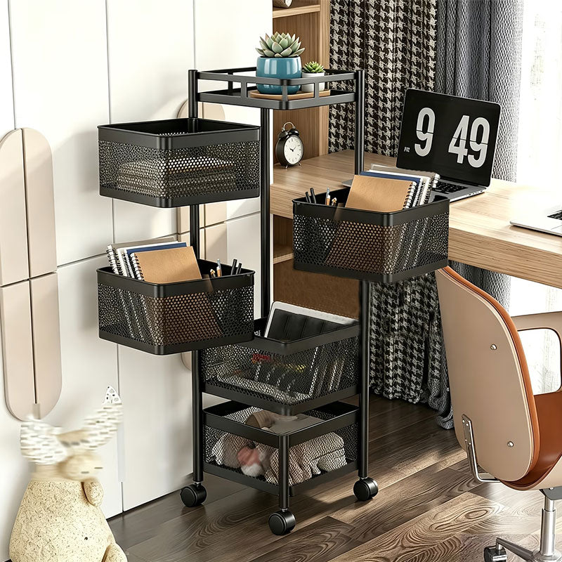 360-Degree Rotating Kitchen Storage Trolley