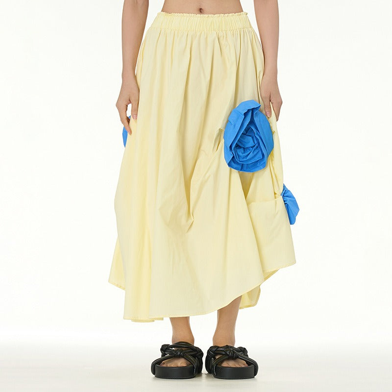 Irregular Floral Design Skirt