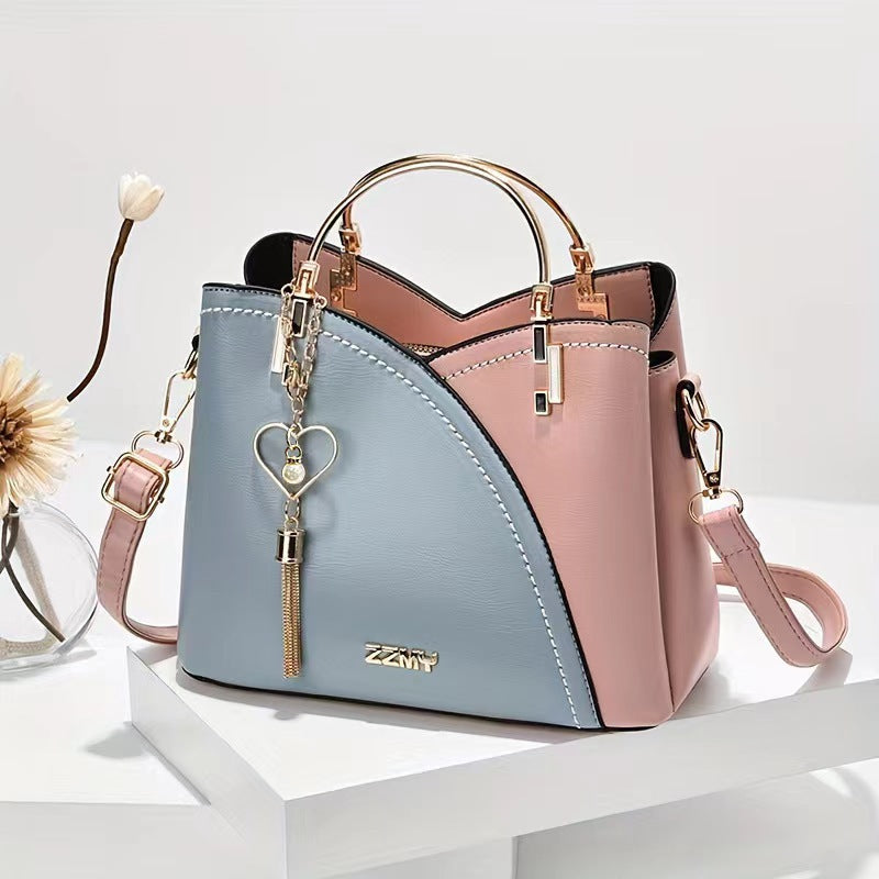 Color-Blocked Crossbody Shoulder Bag