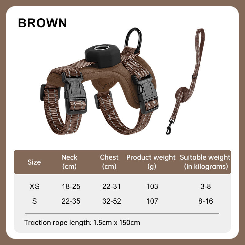 Reflective Cat Harness with AirTag Holder