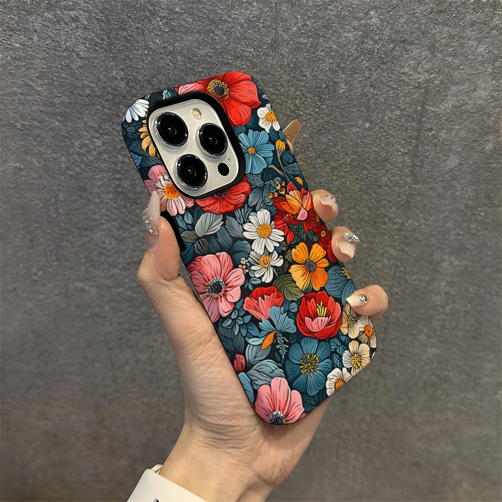 Oil Painting Flower Phone Case for iPhone 15-16