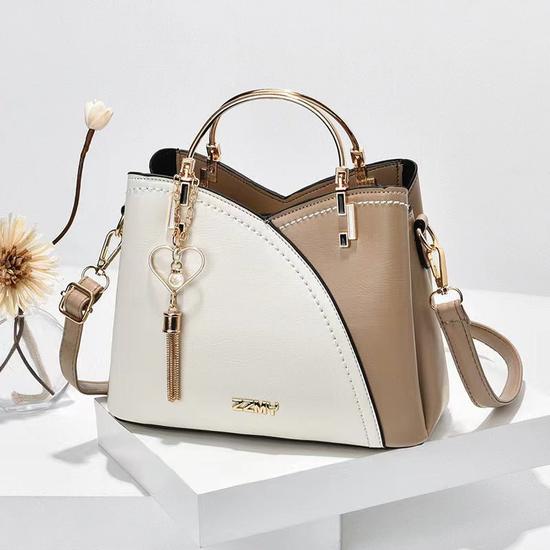 Color-Blocked Crossbody Shoulder Bag