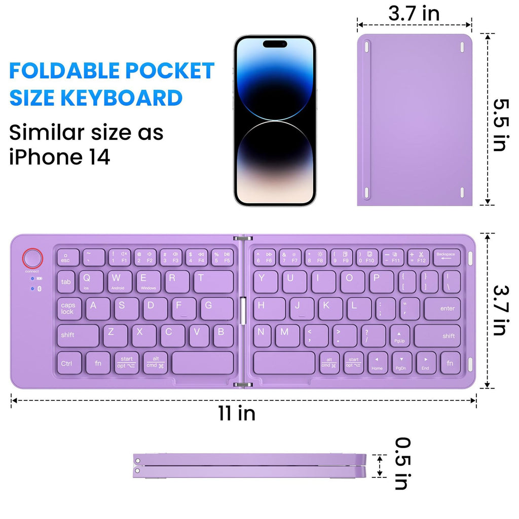 Ultra-Slim Foldable Bluetooth Keyboard