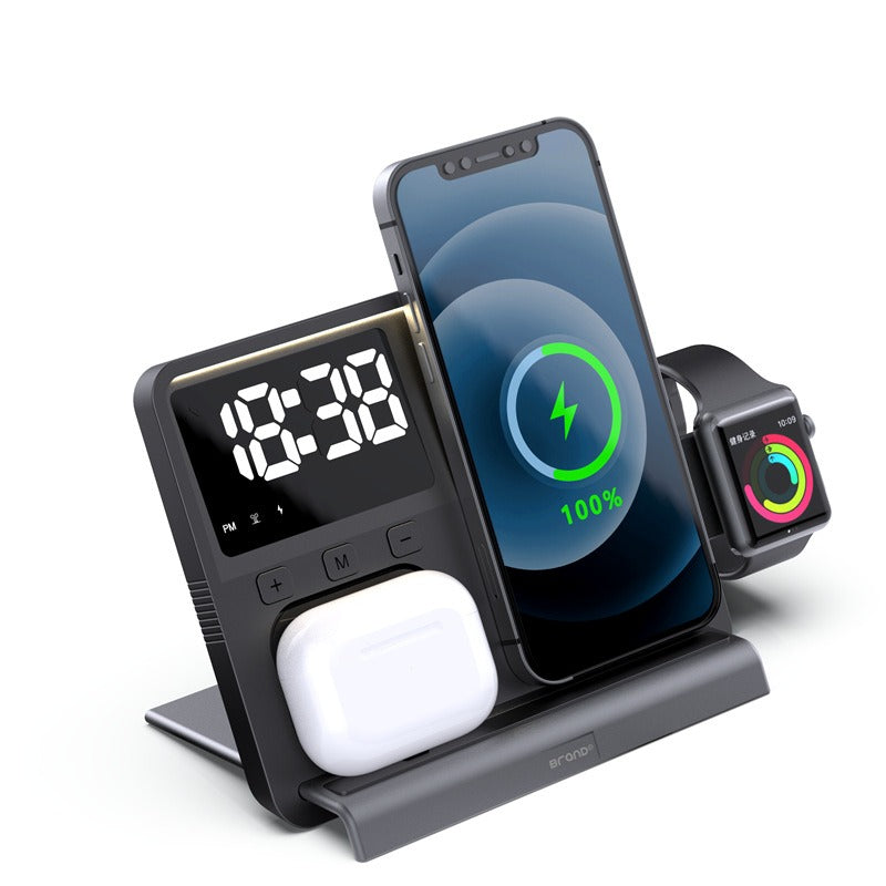 Wireless Charging Thermometer Clock with Night Light