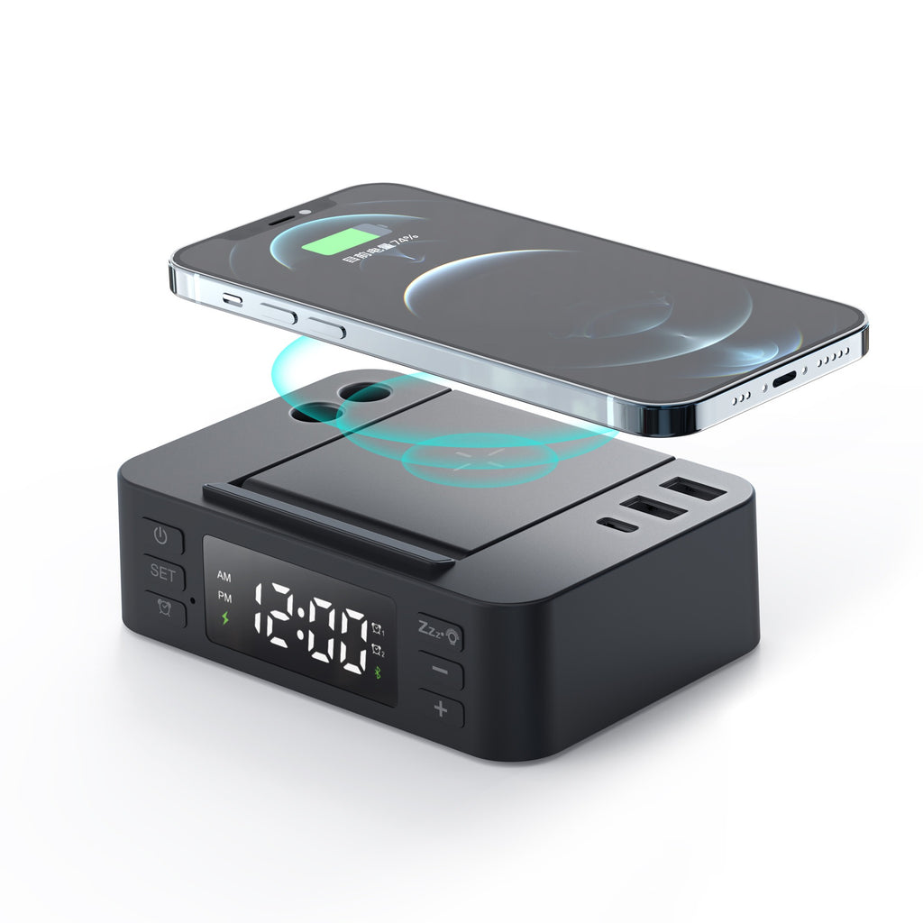 Multifunctional Wireless Charging Clock with Pen Holder