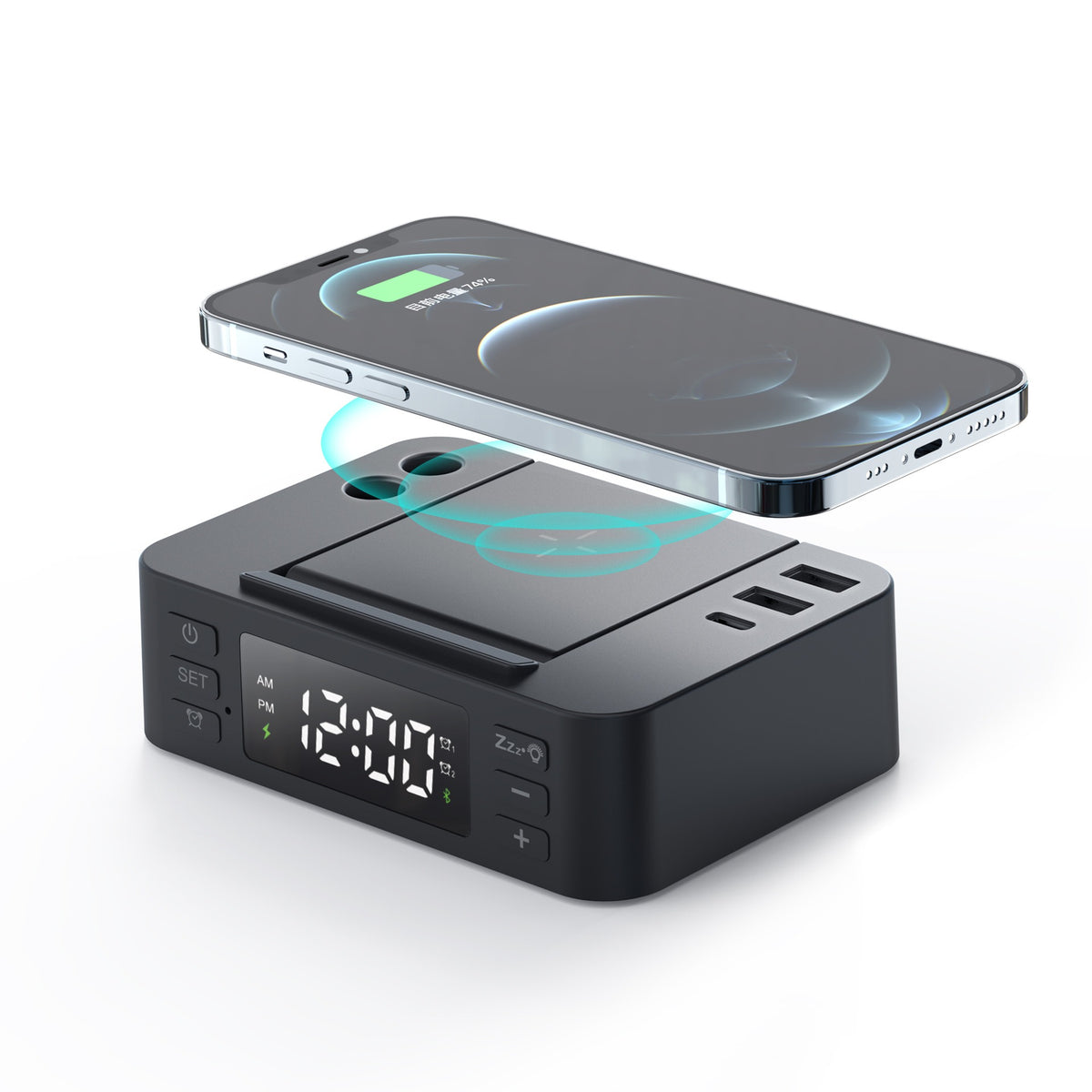 Multifunctional Wireless Charging Clock with Pen Holder