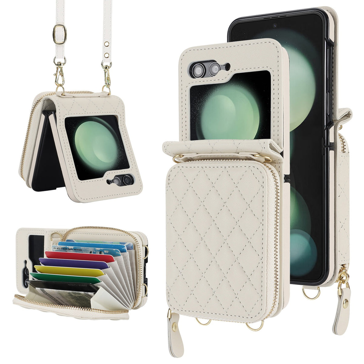 Folding Leather Case for Samsung Z Flip 4-6