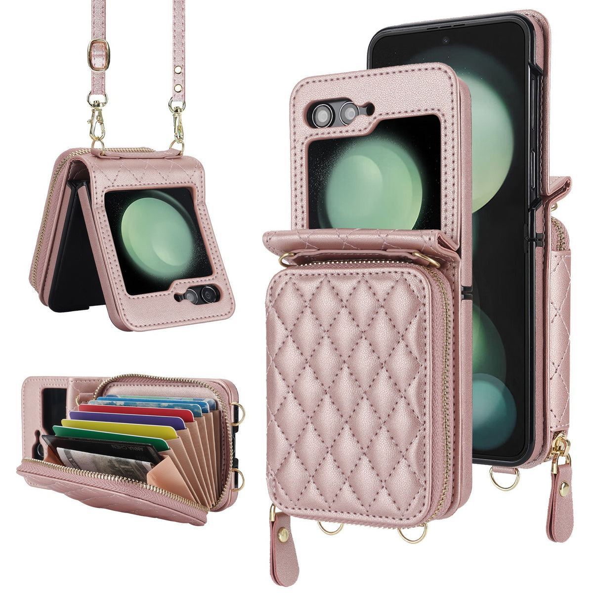 Folding Leather Case for Samsung Z Flip 4-6