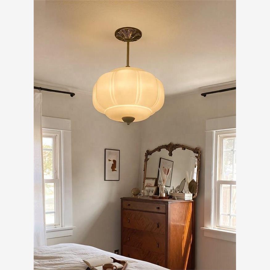 Pumpkin Glass Pendant Lamp (D38xH40cm)