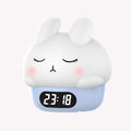 Cute Bunny Alarm Clock, Glow-in-the-Dark Ambient Clock, Silicone Desk Clock for Bedroom Nightstand, Home Night Light, Kids Alarm Clock