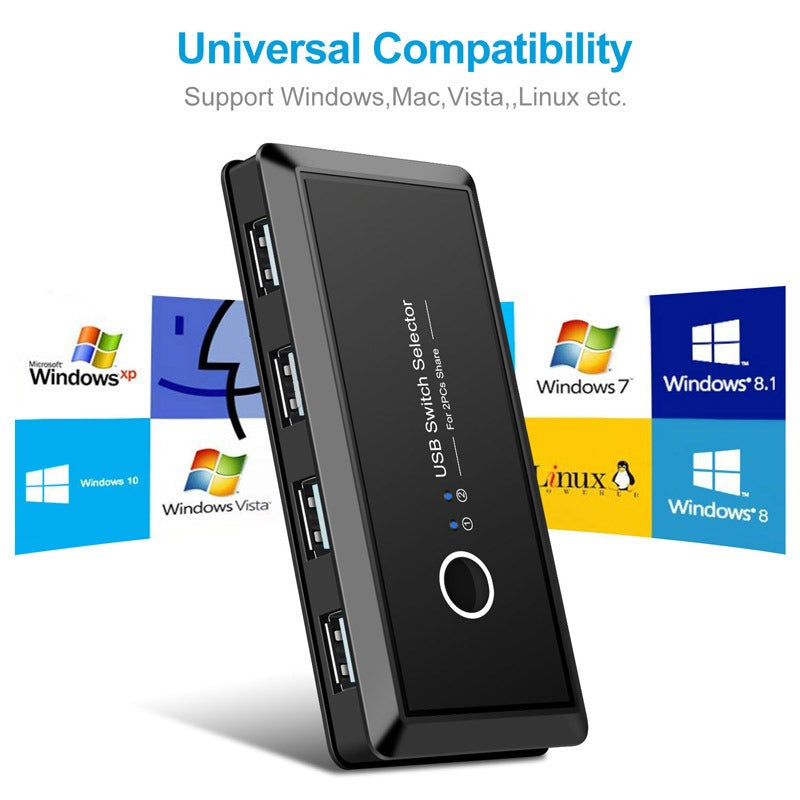 USB 4-Port Printer Sharer Auto Switch