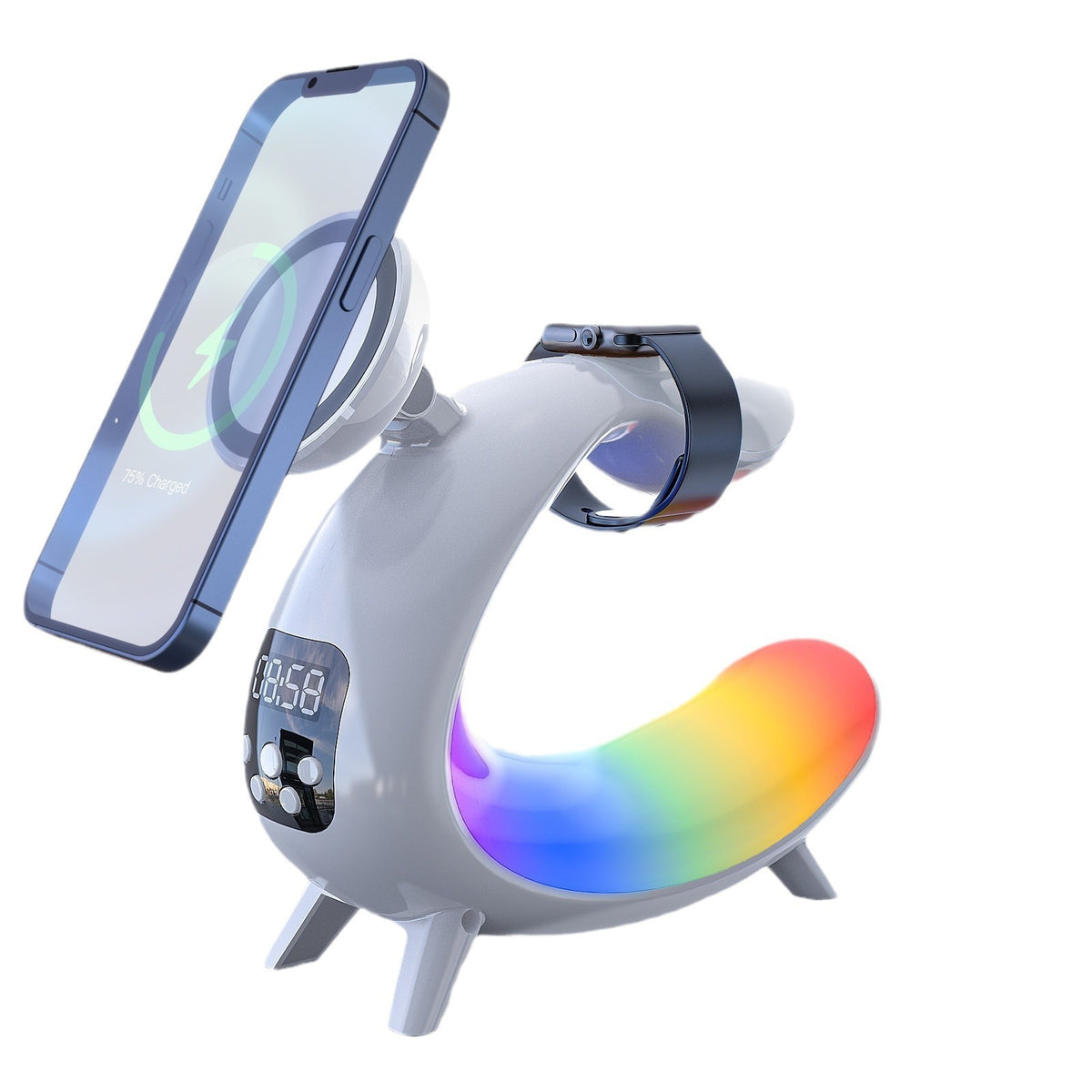 6-in-1 Wireless Charger with Clock & Light