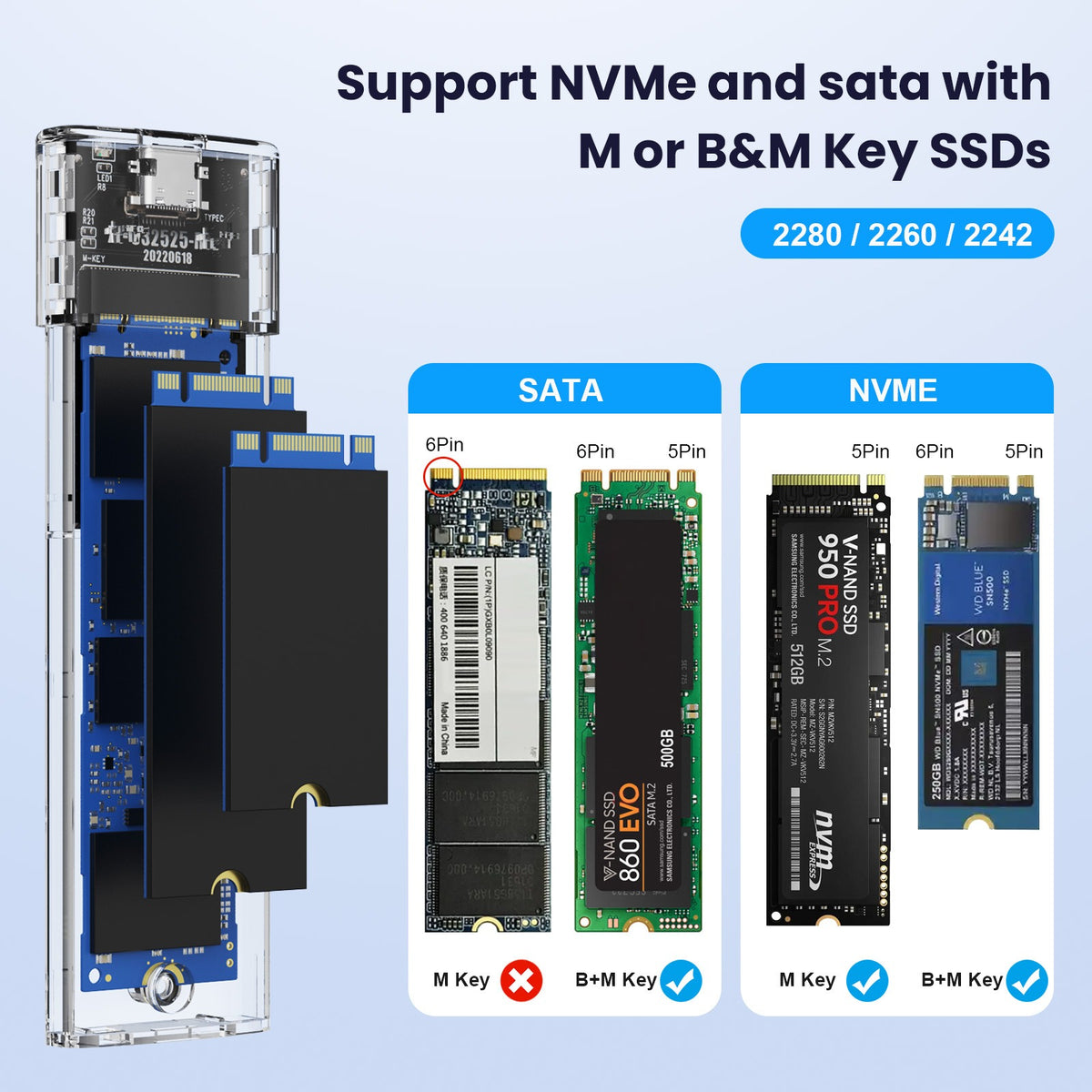 Tool-Free NVMe M.2 SSD Enclosure (Type-C 3.1)