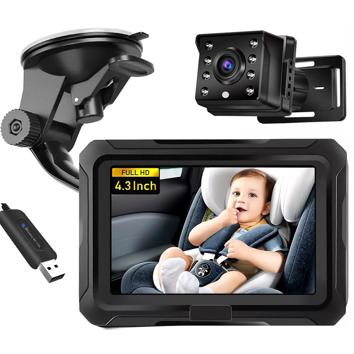4.3" HD Car Baby Monitor