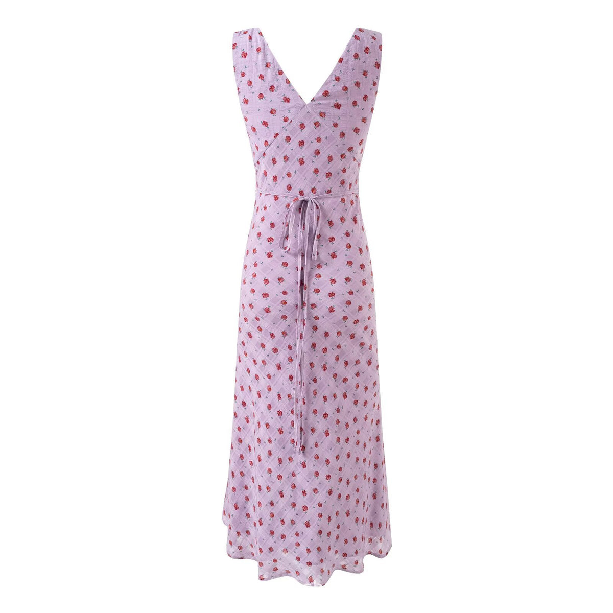 V-Neck Sleeveless Floral Dress