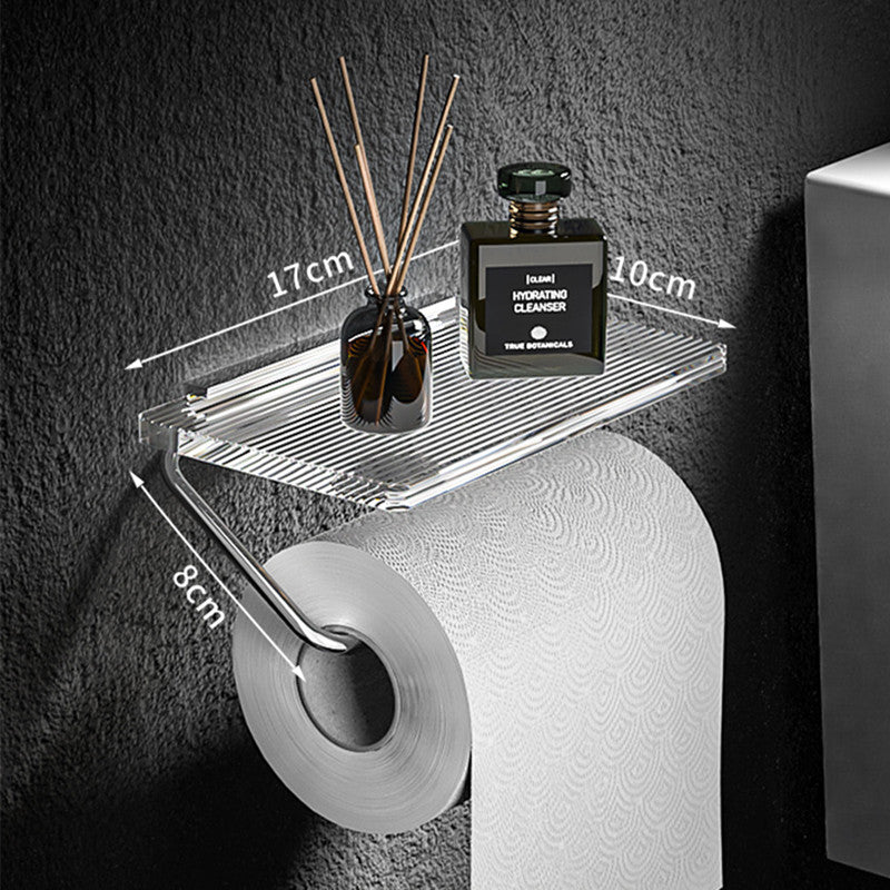 Acrylic Paper Towel Box Bathroom Wall-Mounted Toilet Paper Roll Holder Toilet Paper Drawer Placement Box Rack Toilet Restroom