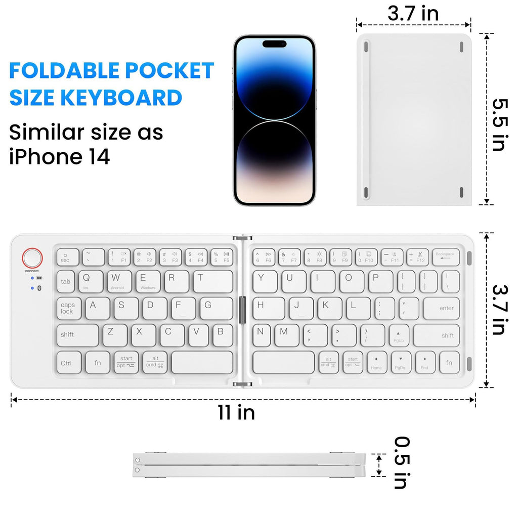 Ultra-Slim Foldable Bluetooth Keyboard