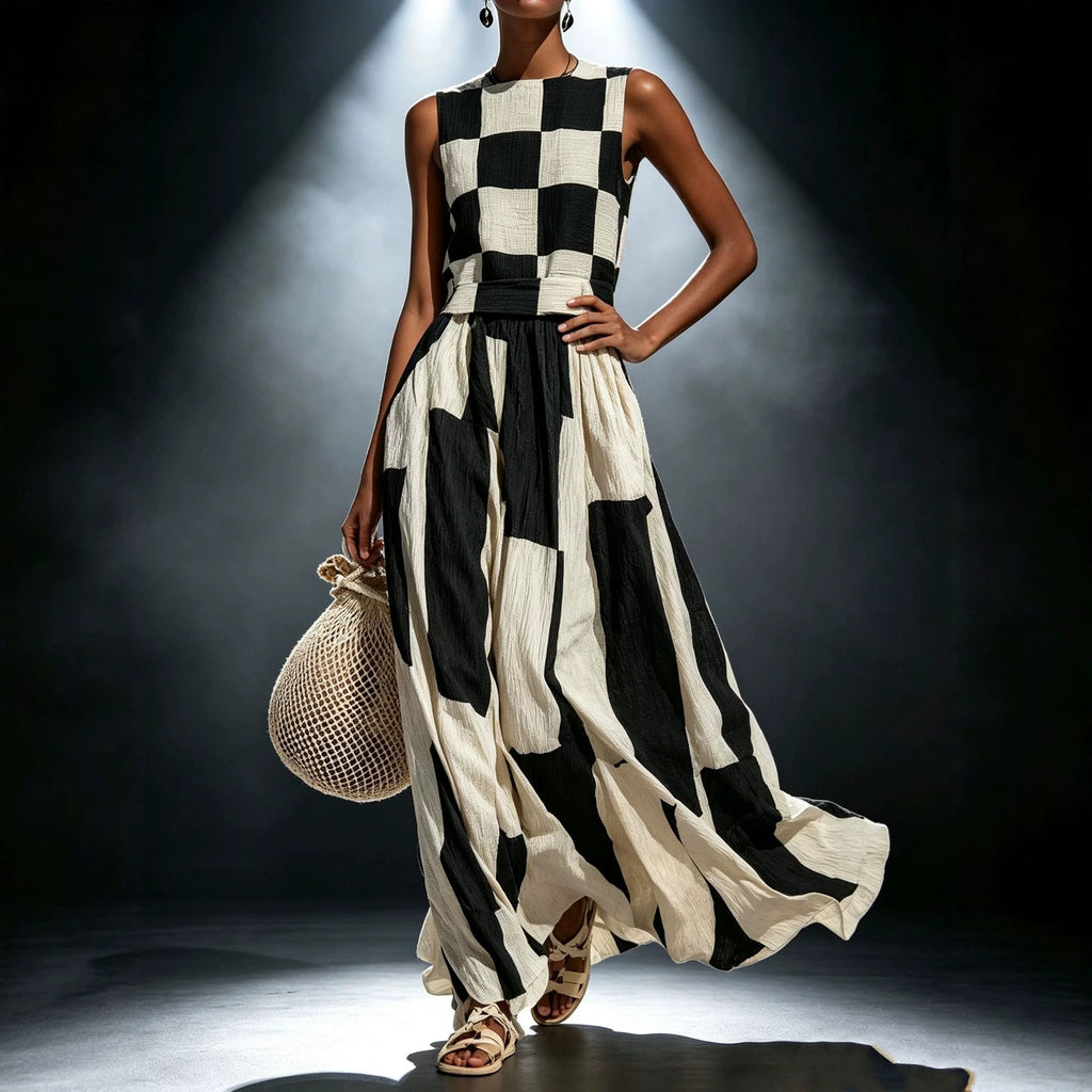 Round neck sleeveless loose dress