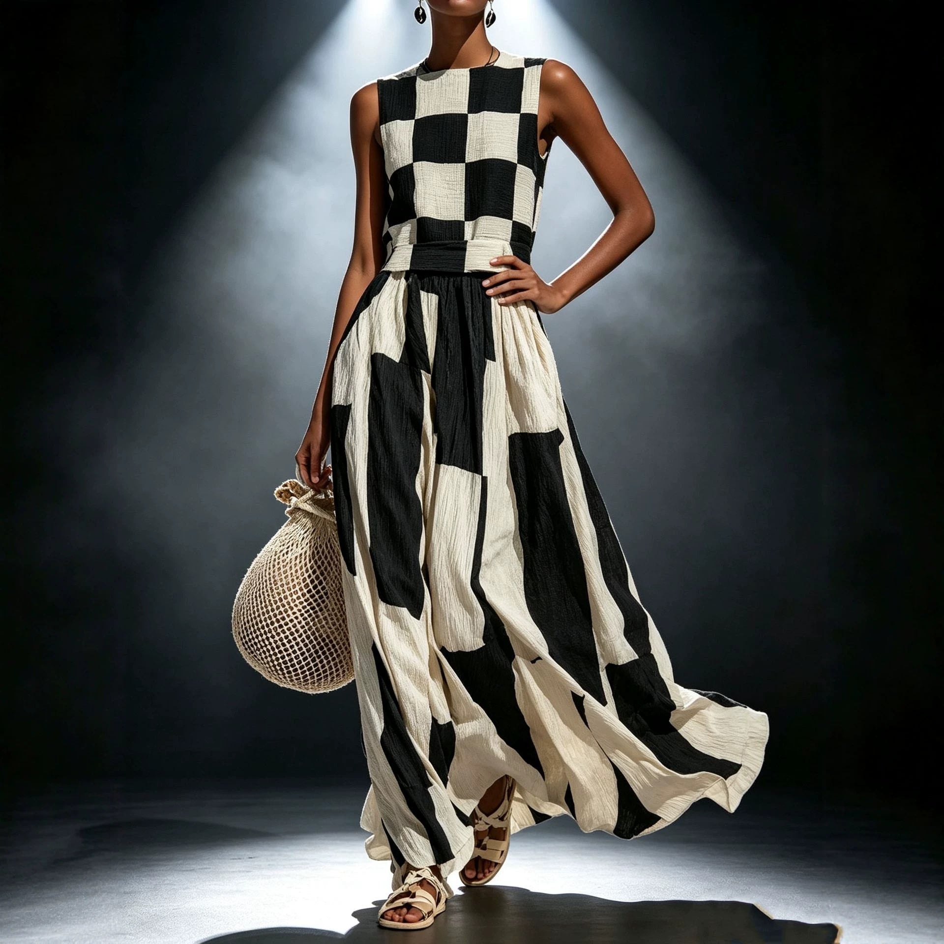 Round neck sleeveless loose dress