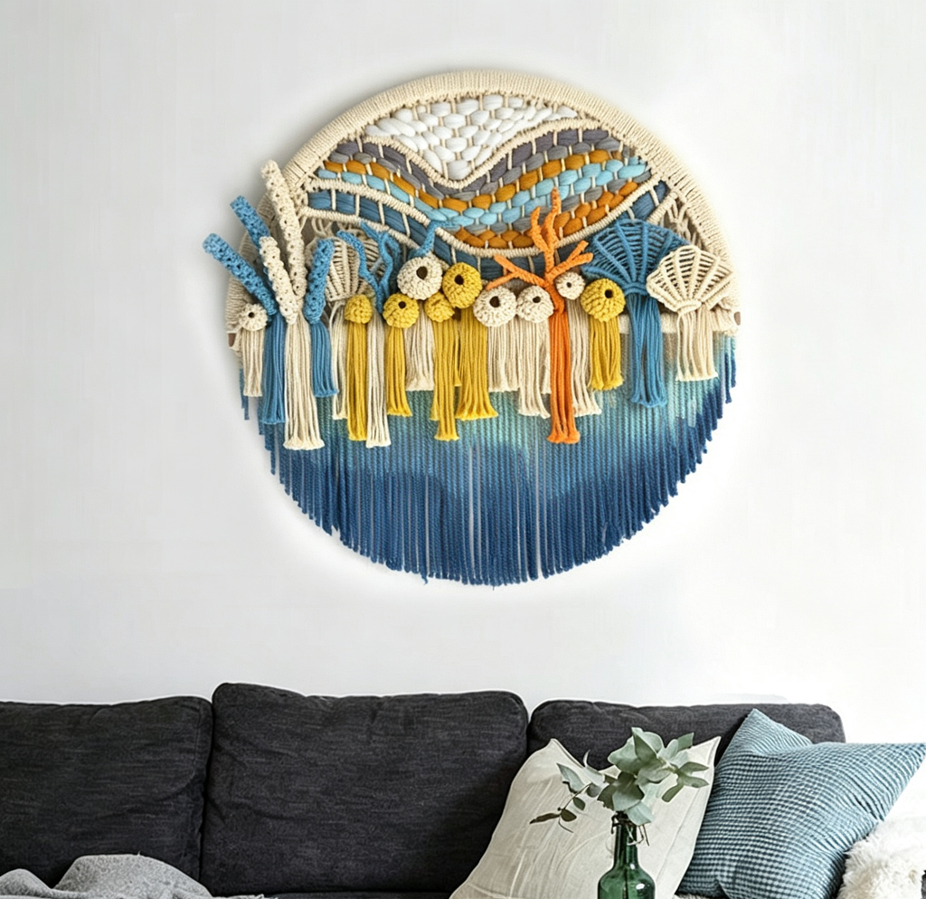 Hand-Woven Circular Tapestry