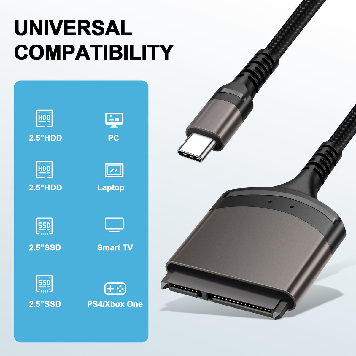Type-C to SATA Hard Drive Adapter Cable