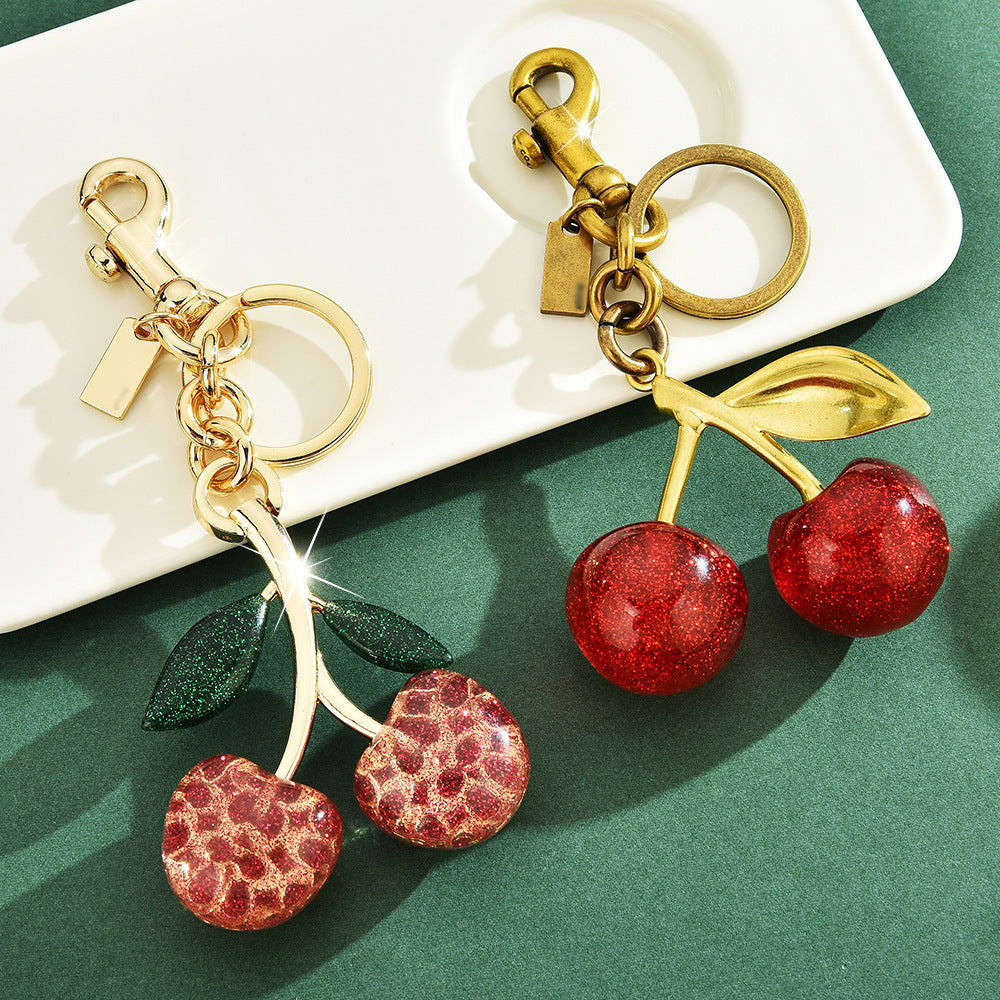 Cherry Keychain Bag Charm