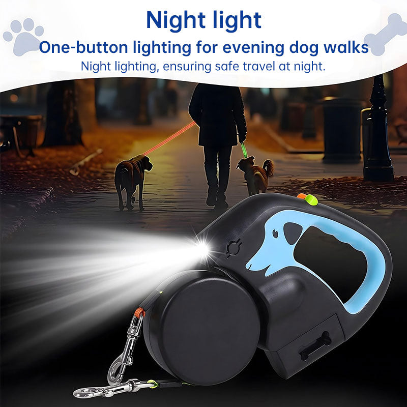 Retractable Double Dog Leash with LED