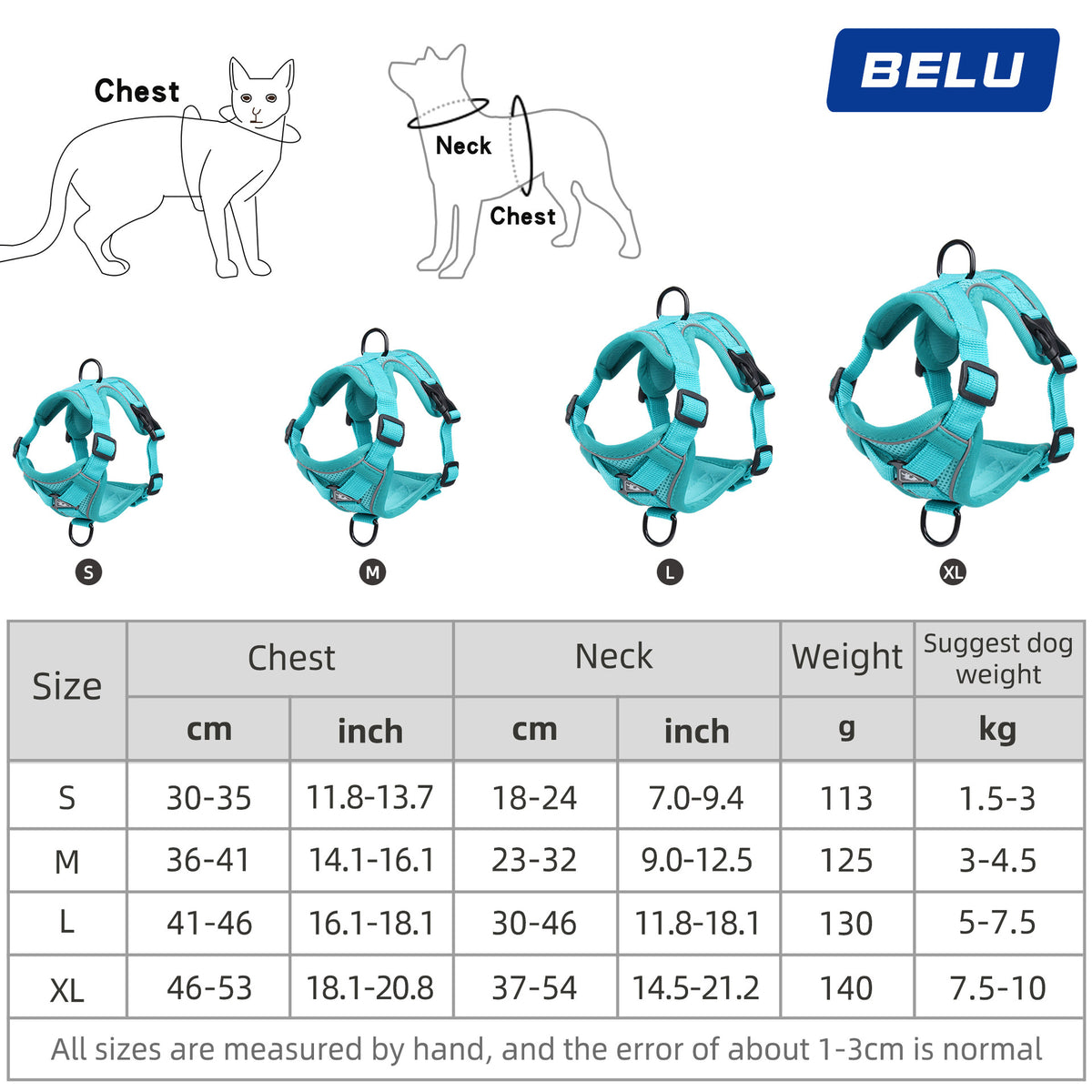 Reflective Breathable Cat Harness Vest