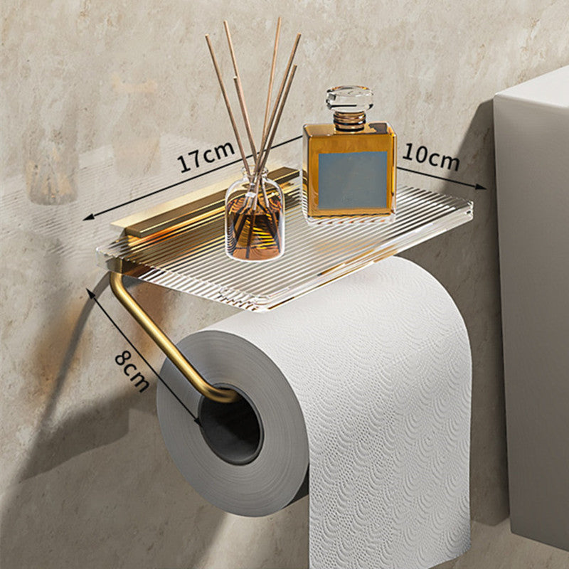 Acrylic Paper Towel Box Bathroom Wall-Mounted Toilet Paper Roll Holder Toilet Paper Drawer Placement Box Rack Toilet Restroom