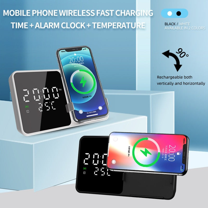 15W Wireless Charging Phone Stand with Clock