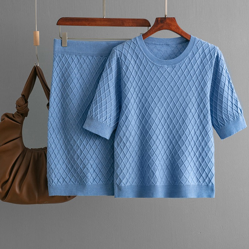Knit Two-Piece Skirt Set